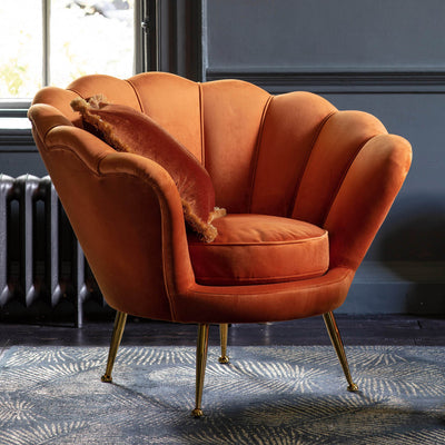 Gallery Interiors Rivello Armchair Rusty Orange