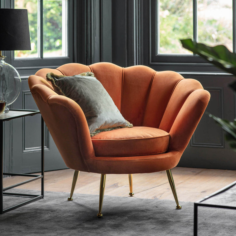 Gallery Interiors Rivello Armchair Rusty Orange