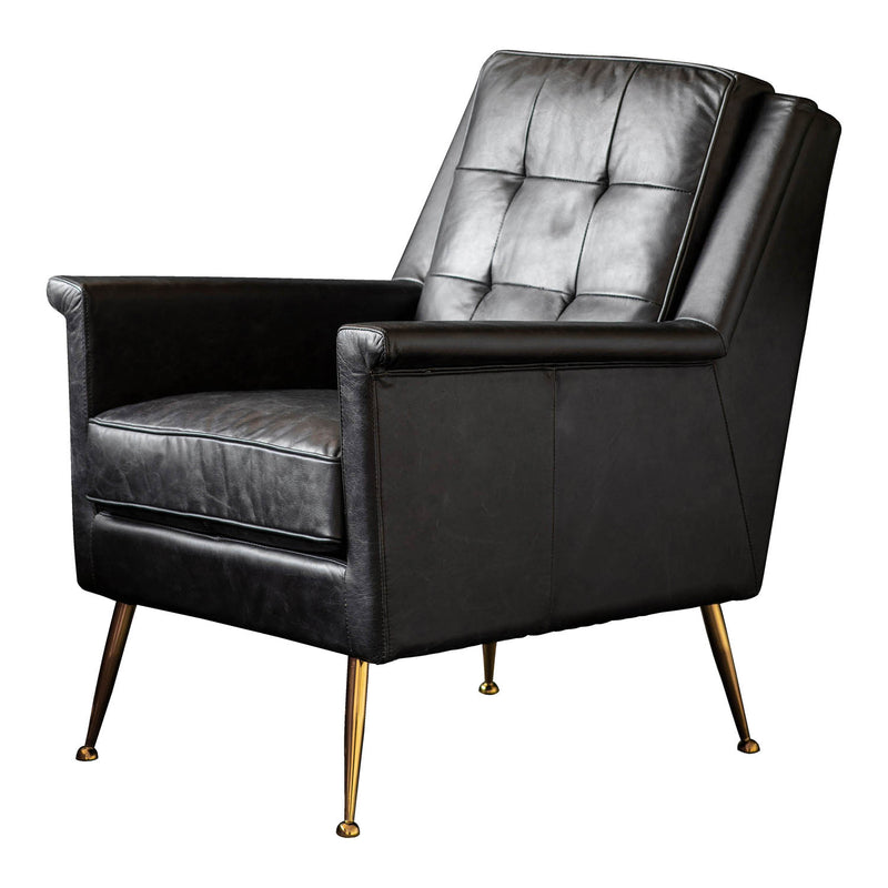 Gallery Interiors Manero Armchair Black Leather