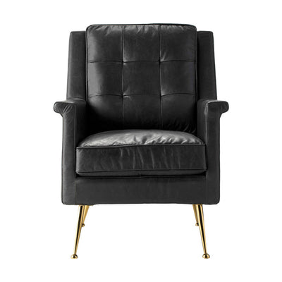 Gallery Interiors Manero Armchair Black Leather