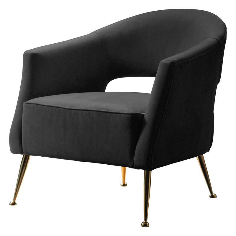 Gallery Interiors Barletta Armchair Black Velvet