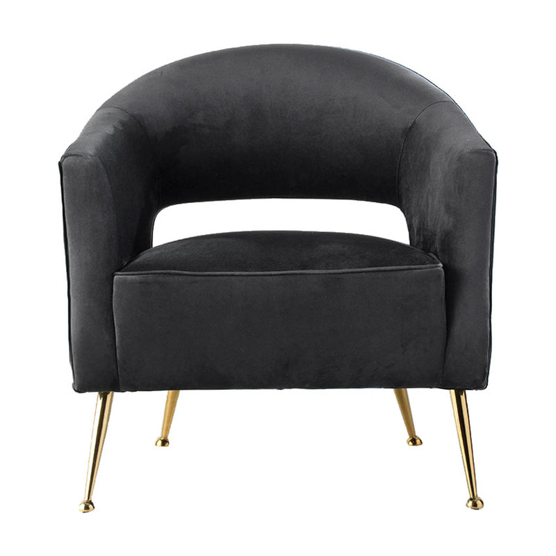 Gallery Interiors Barletta Armchair Black Velvet