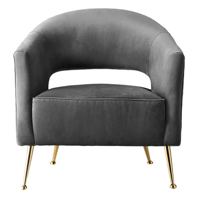 Gallery Interiors Barletta Armchair Grey Velvet