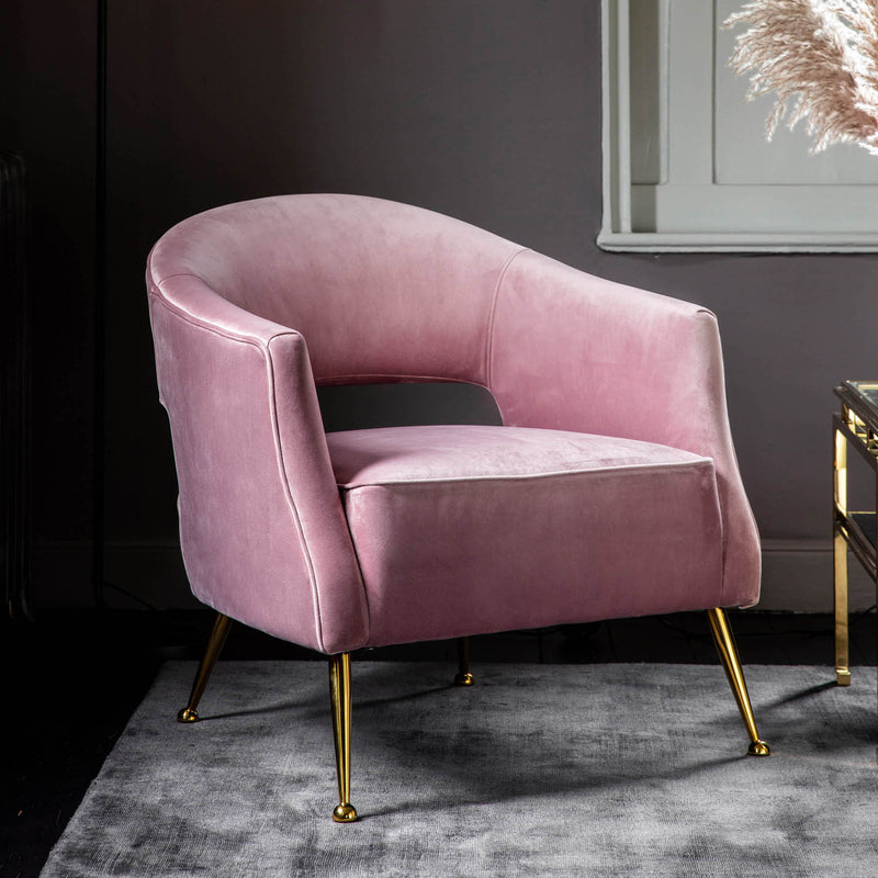 Gallery Interiors Barletta Armchair Dusky Velvet