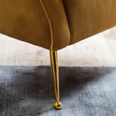 Gallery Interiors Barletta Armchair Gold Velvet