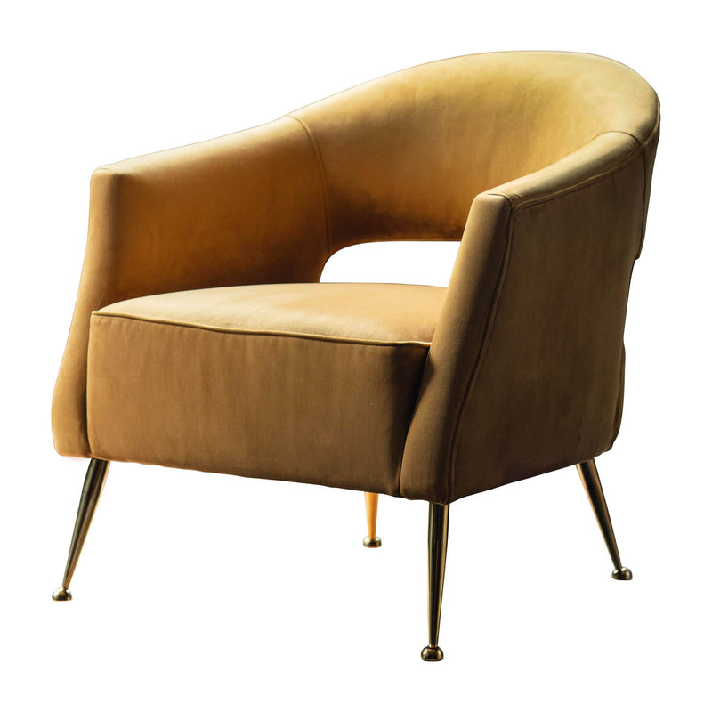 Gallery Interiors Barletta Armchair Gold Velvet