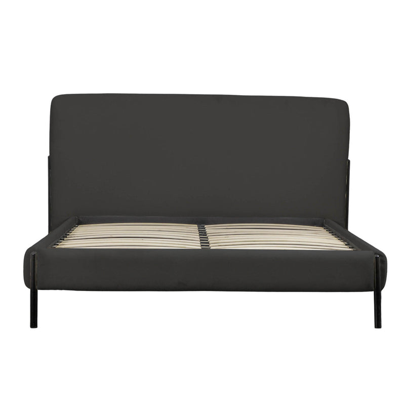 Gallery Interiors Broughton Bed Charcoal Faux Leather (135cm)