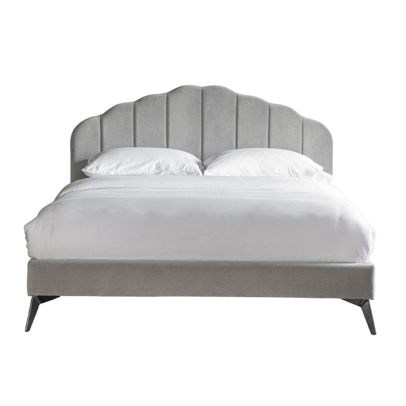 Gallery Interiors Cavendish Bed Double Light Grey Velvet