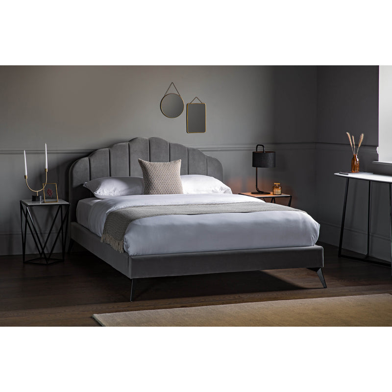 Gallery Interiors Cavendish Bed Double Grey Velvet