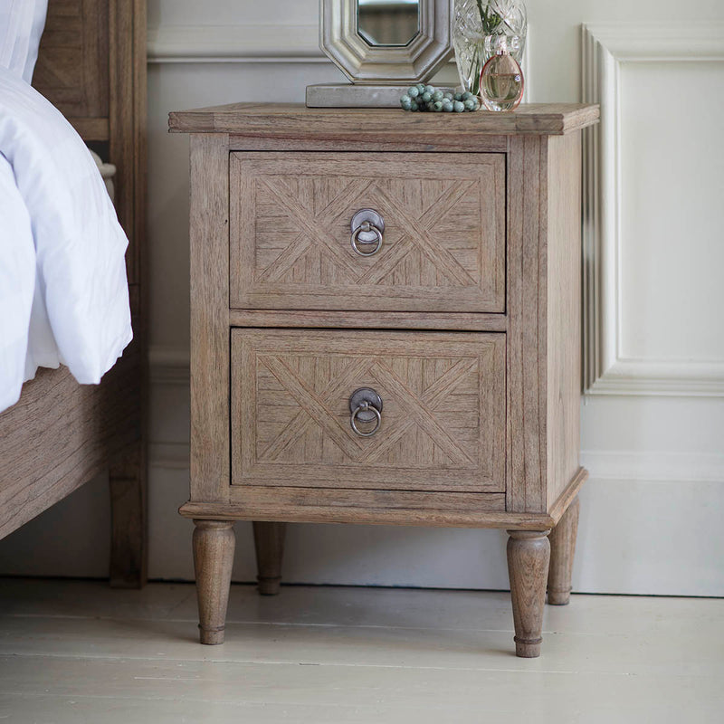 Gallery Interiors Mustique 2 Drawer Bedside Table