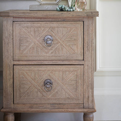 Gallery Interiors Mustique 2 Drawer Bedside Table