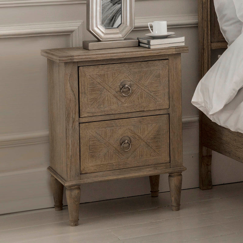 Gallery Interiors Mustique 2 Drawer Bedside Table