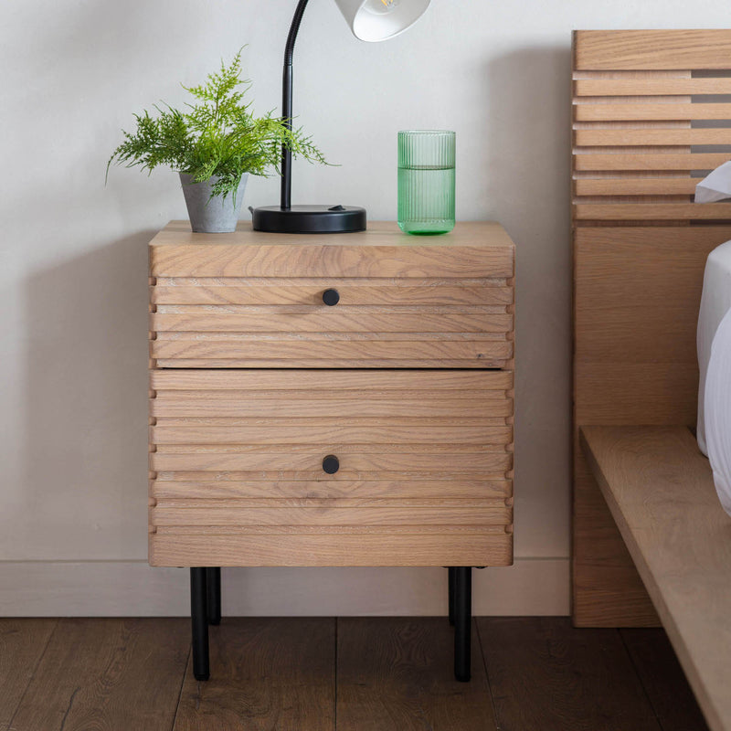 Gallery Interiors Okayama 2 Drawer Bedside