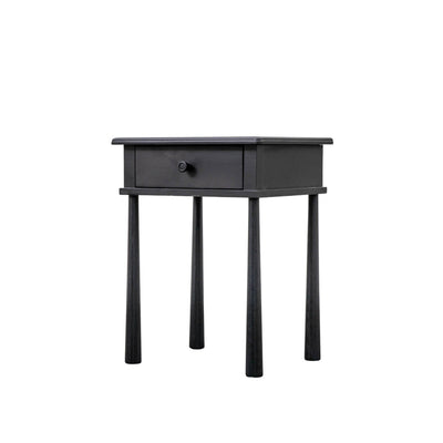 Gallery Interiors Wycombe 1 Drawer Bedside Black