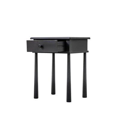 Gallery Interiors Wycombe 1 Drawer Bedside Black