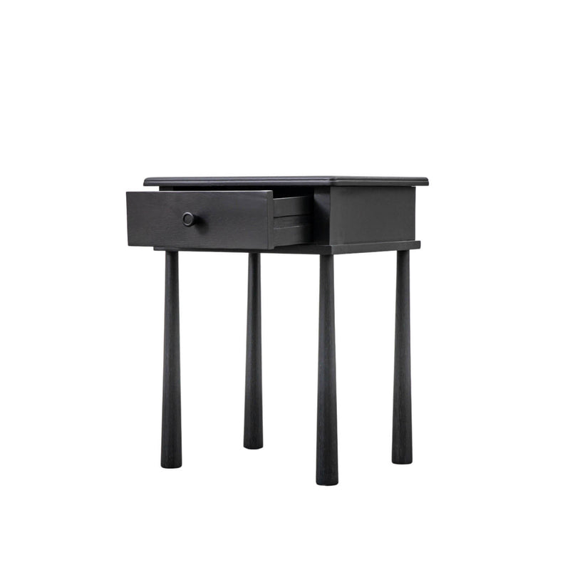 Gallery Interiors Wycombe 1 Drawer Bedside Black