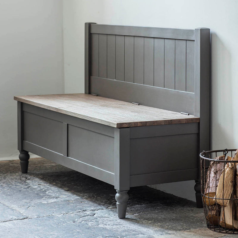 Gallery Interiors Cookham Hall Bench Grey