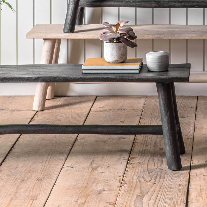 Gallery Interiors Alberta Bench Rustic Grey Large