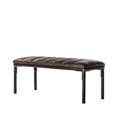 Gallery Interiors Tiverton Brown Leather Bench