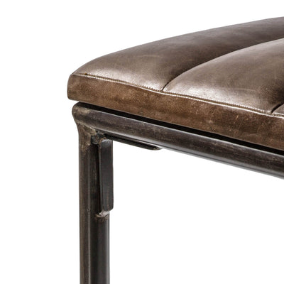Gallery Interiors Tiverton Brown Leather Bench