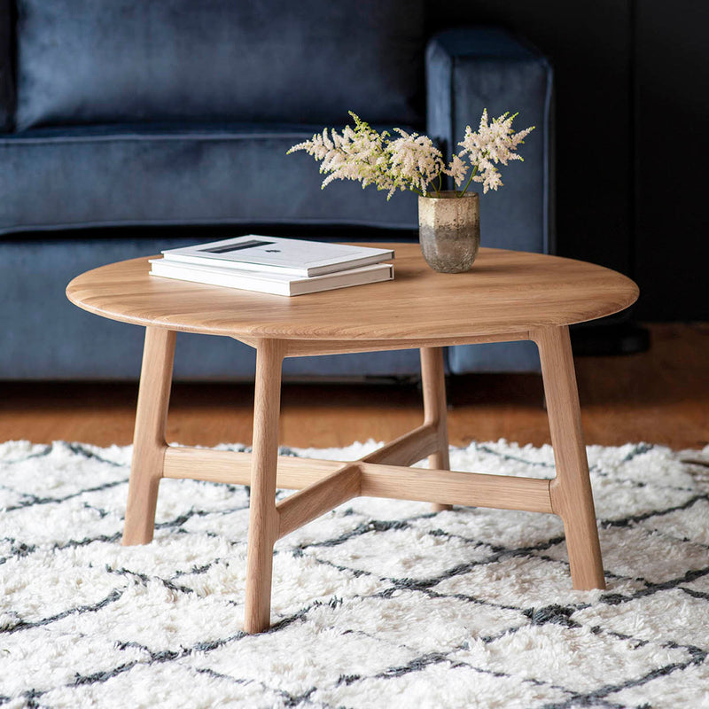 Gallery Interiors Madrid Round Coffee Table Oak