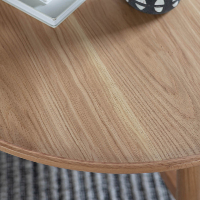 Gallery Interiors Kingham Round Coffee Table Oak