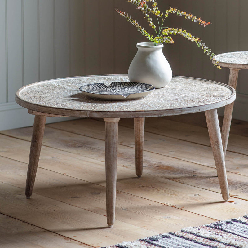 Gallery Interiors Agra Coffee Table Natural White