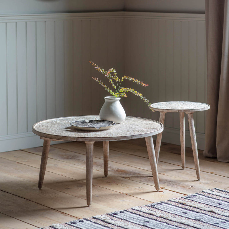 Gallery Interiors Agra Coffee Table Natural White