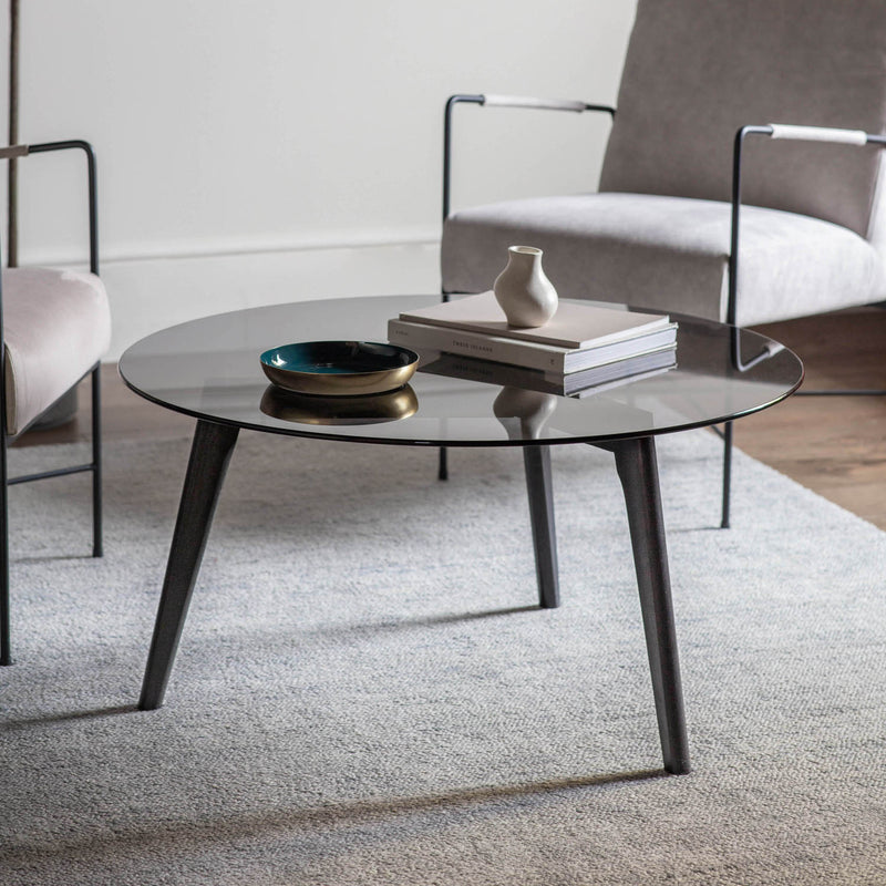 Gallery Interiors Blair Round Coffee Table Black