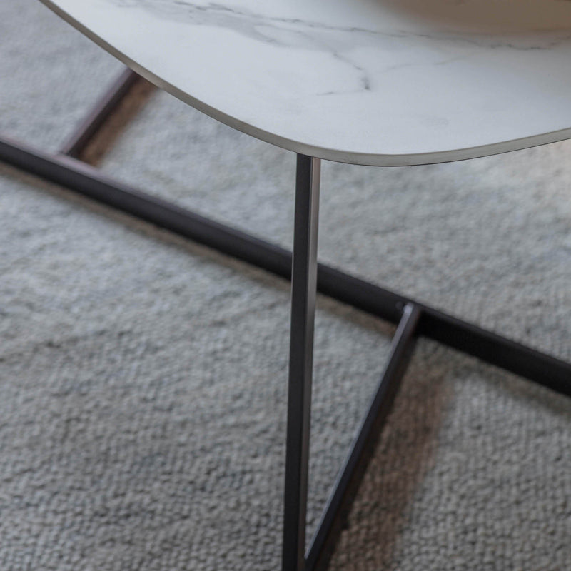 Gallery Interiors Finsbury Coffee Table White Marble