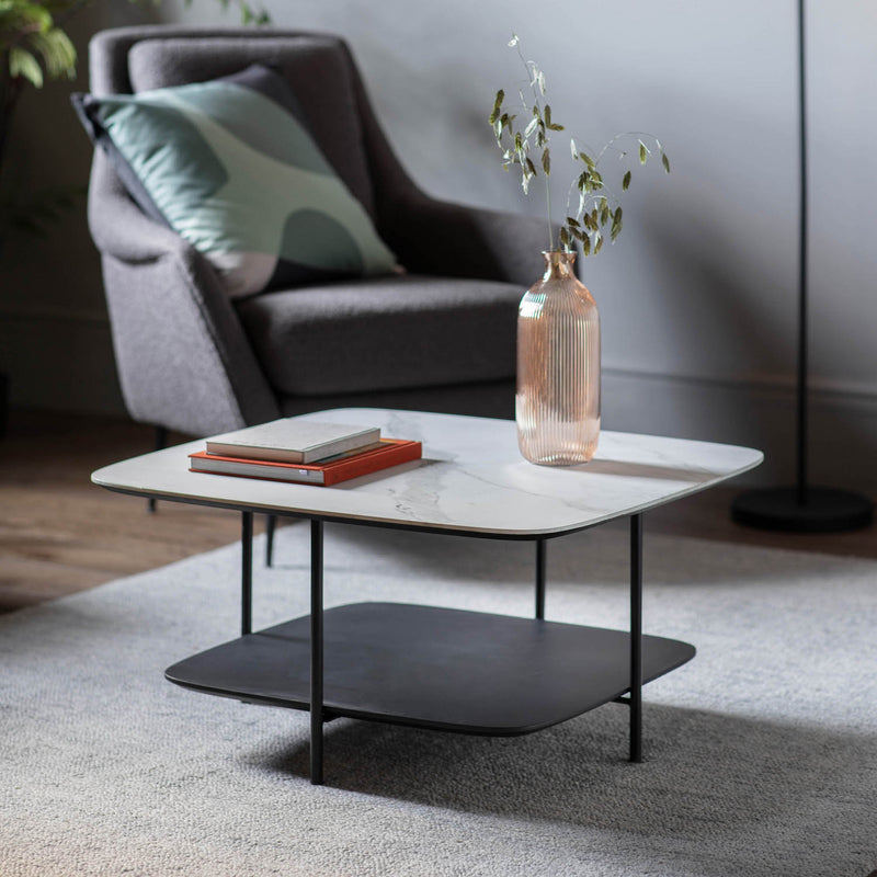 Gallery Interiors Ludworth Coffee Table White Marble Small