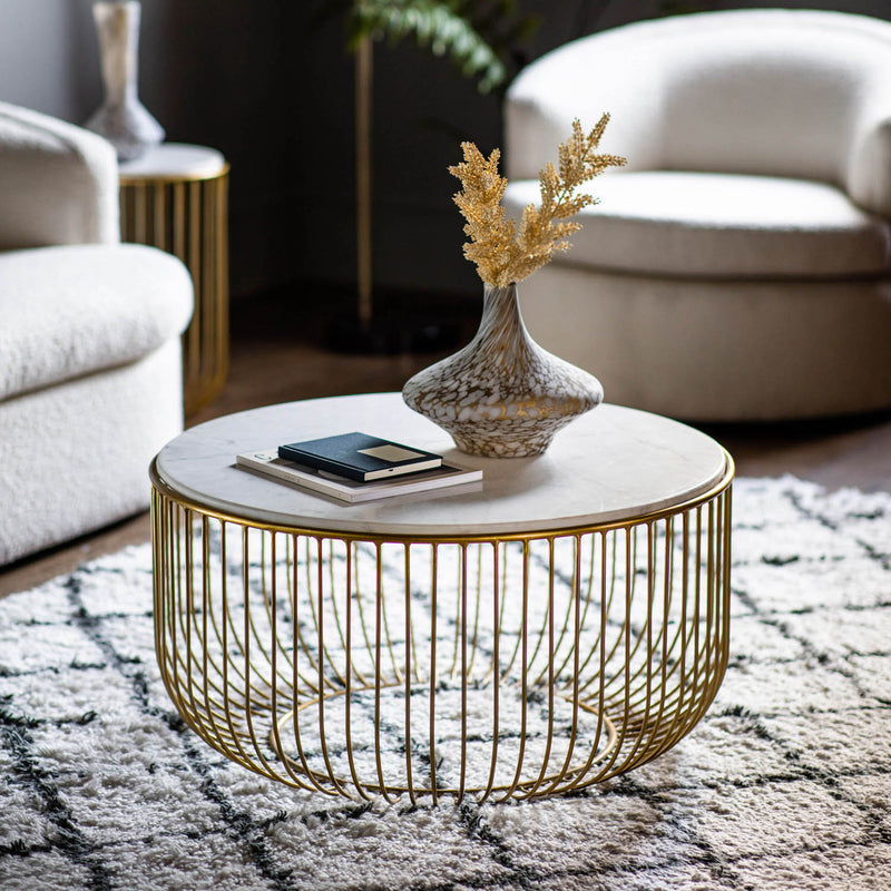 Gallery Interiors Riley Coffee Table Gold