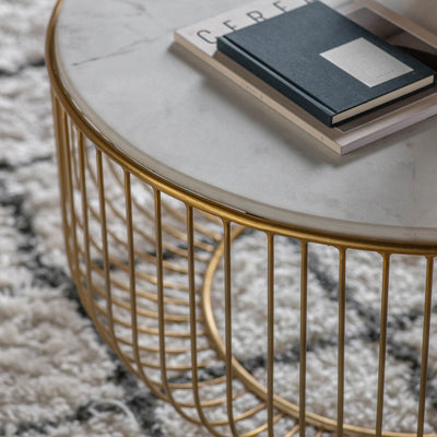 Gallery Interiors Riley Coffee Table Gold