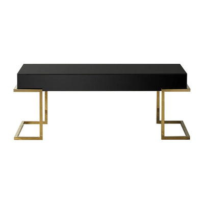 Gallery Interiors Delray Black Mirrored Coffee Table