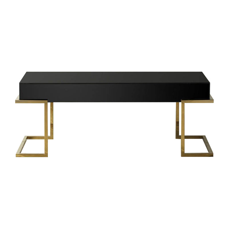 Gallery Interiors Delray Black Mirrored Coffee Table