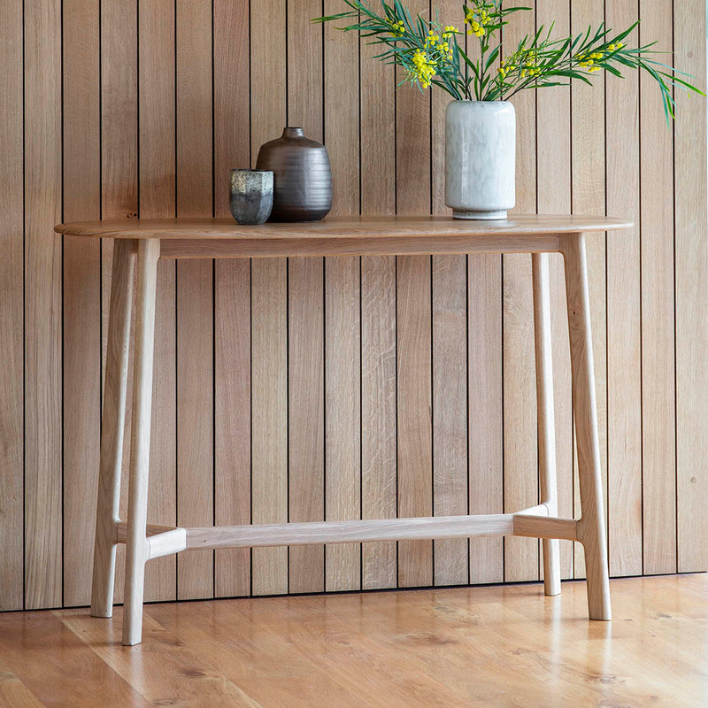 Gallery Interiors Madrid Console Table Oak