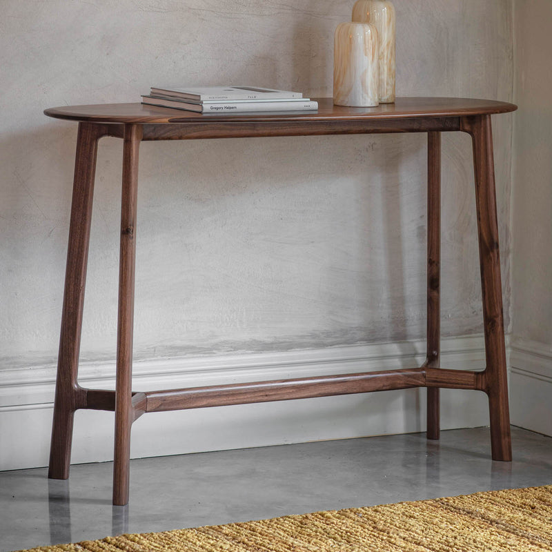 Gallery Interiors Madrid Console Table Walnut