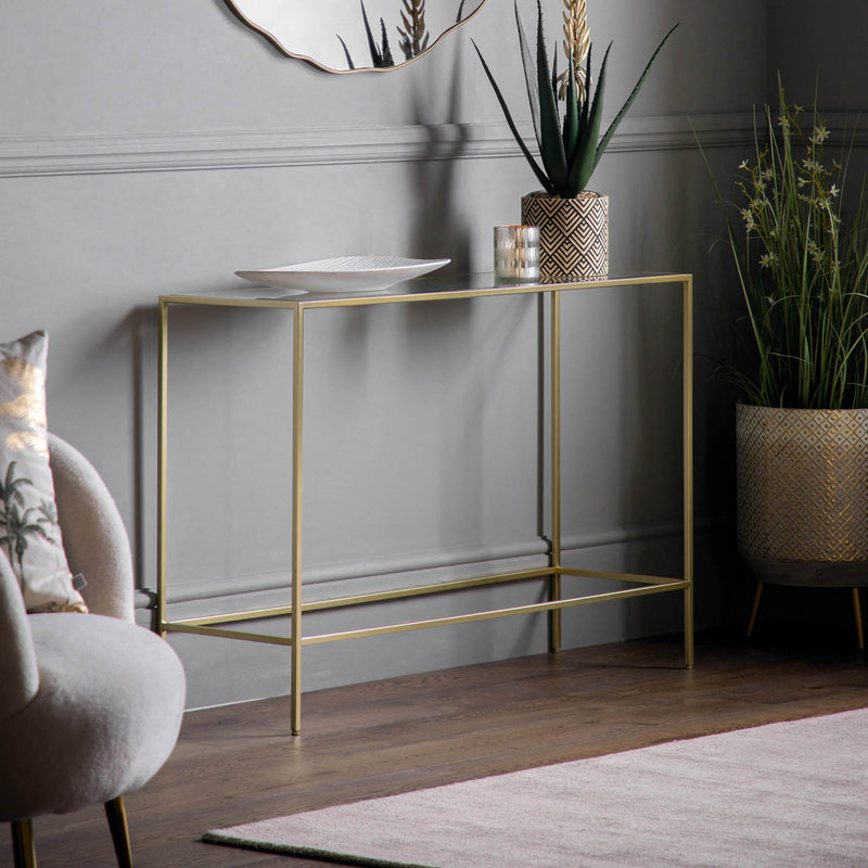 Gallery Interiors Rothbury Console Table Champagne