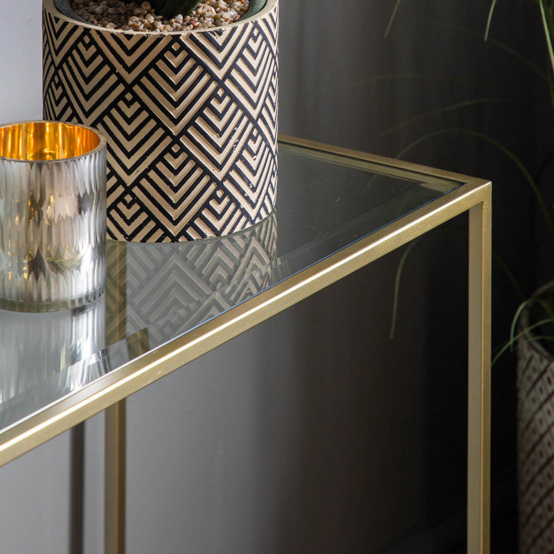 Gallery Interiors Rothbury Console Table Champagne