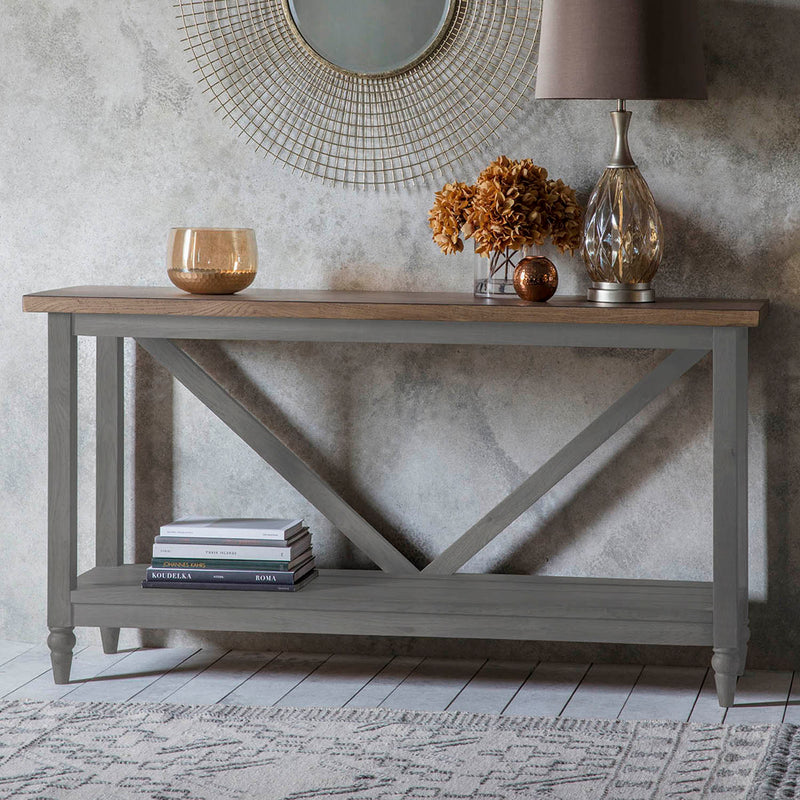 Gallery Interiors Cookham Trestle Table Grey