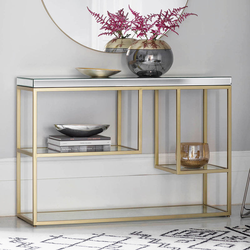 Gallery Interiors Pippard Console Table Champagne