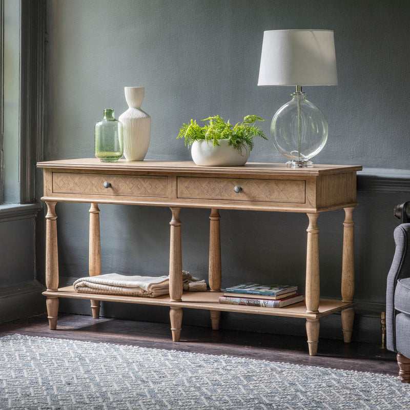 Gallery Interiors Mustique 2 Drawer Console Table