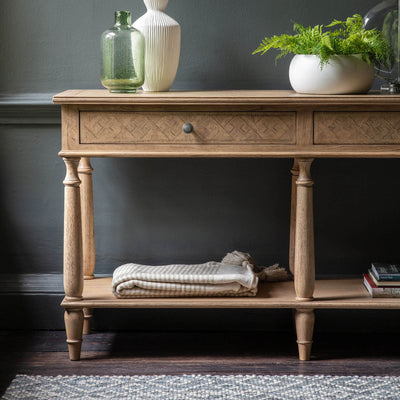 Gallery Interiors Mustique 2 Drawer Console Table