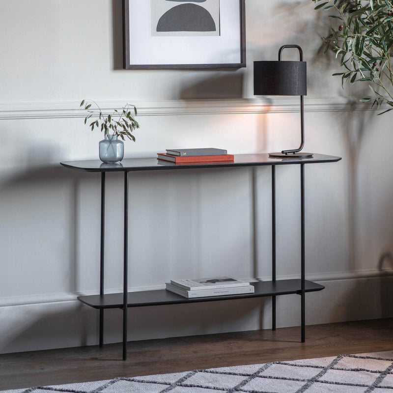 Gallery Interiors Ludworth Console Table Black Marble