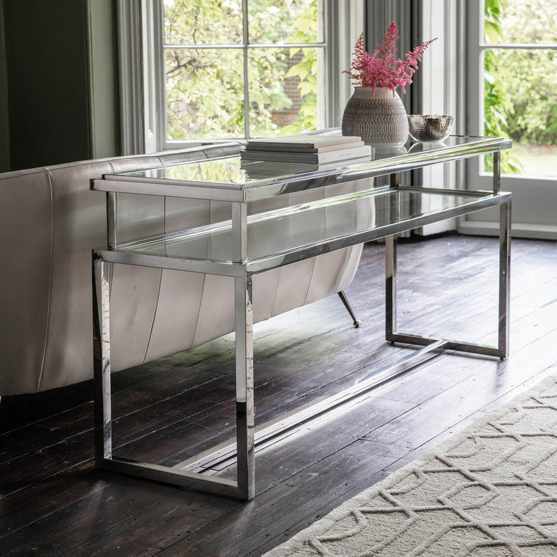 Gallery Interiors Salerno Console Table Silver