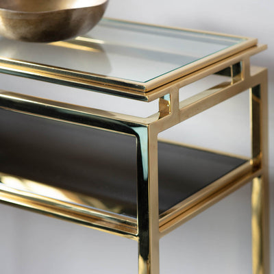 Gallery Interiors Cosenza Console Table Gold