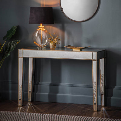 Gallery Interiors Pattington Mirrored Console Table