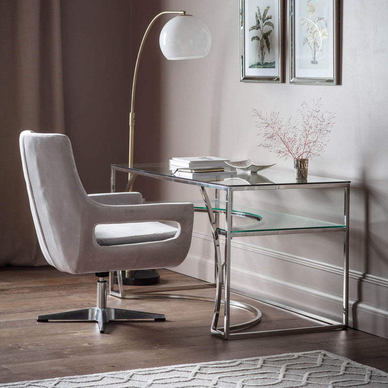 Gallery Interiors Parton Desk Silver