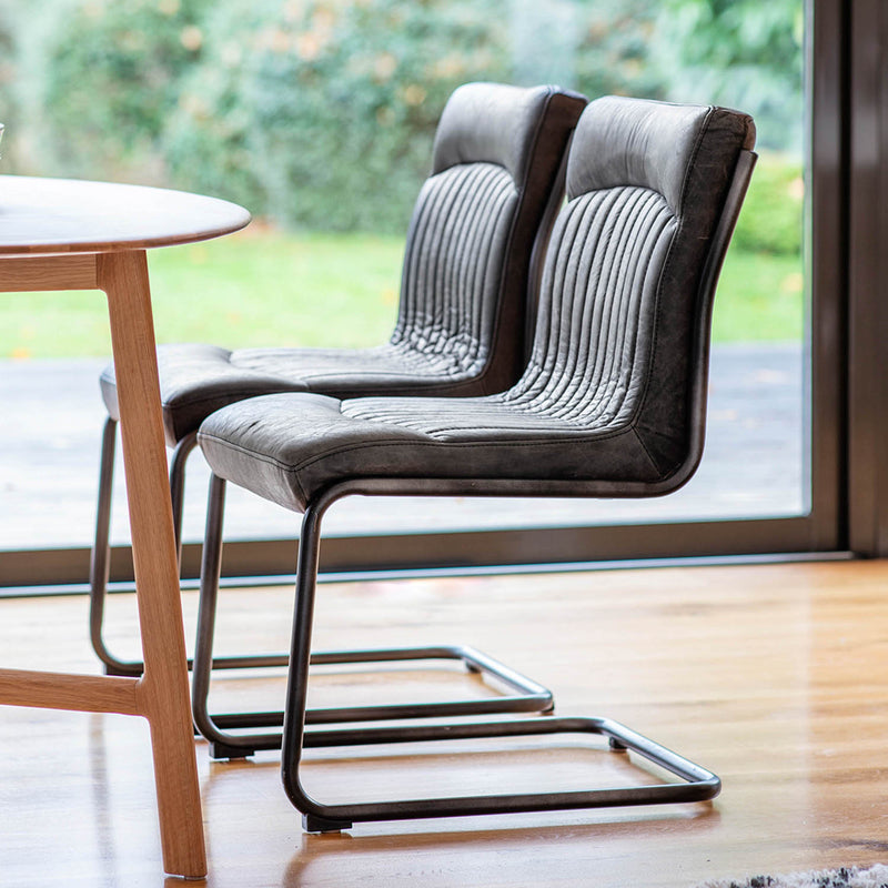 Gallery Interiors Capri Leather Chair Antique Ebony