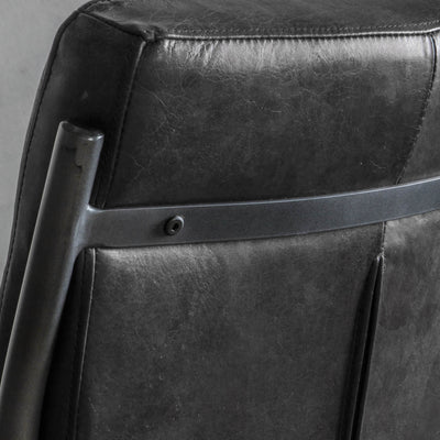Gallery Interiors Capri Leather Chair Antique Ebony